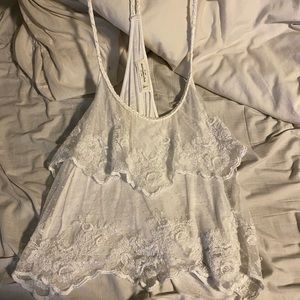 Abercrombie & Fitch white Lacey tank top